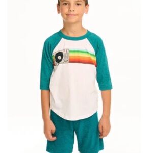 Chaser Turntable Rainbow Recycled Vintage Jersey Baseball Tee